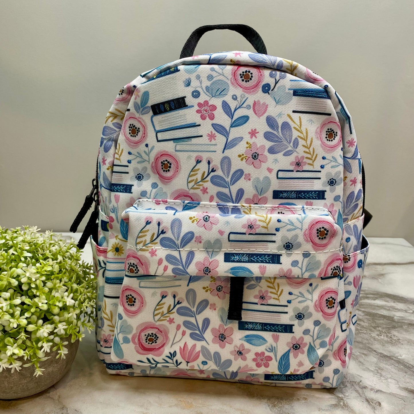 Mini Backpack & Pouch Set - Pink Floral Books