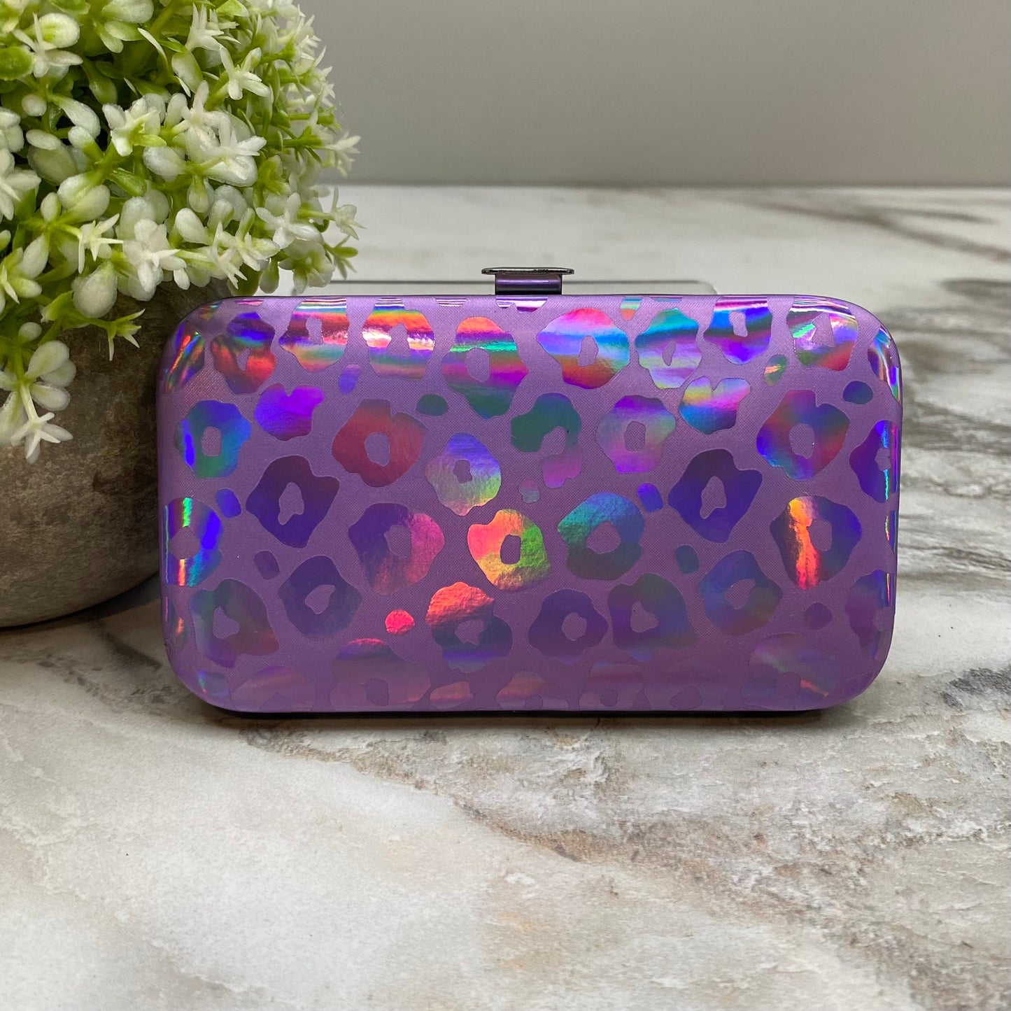 Manicure Nail Case & Set - Holographic Animal Print