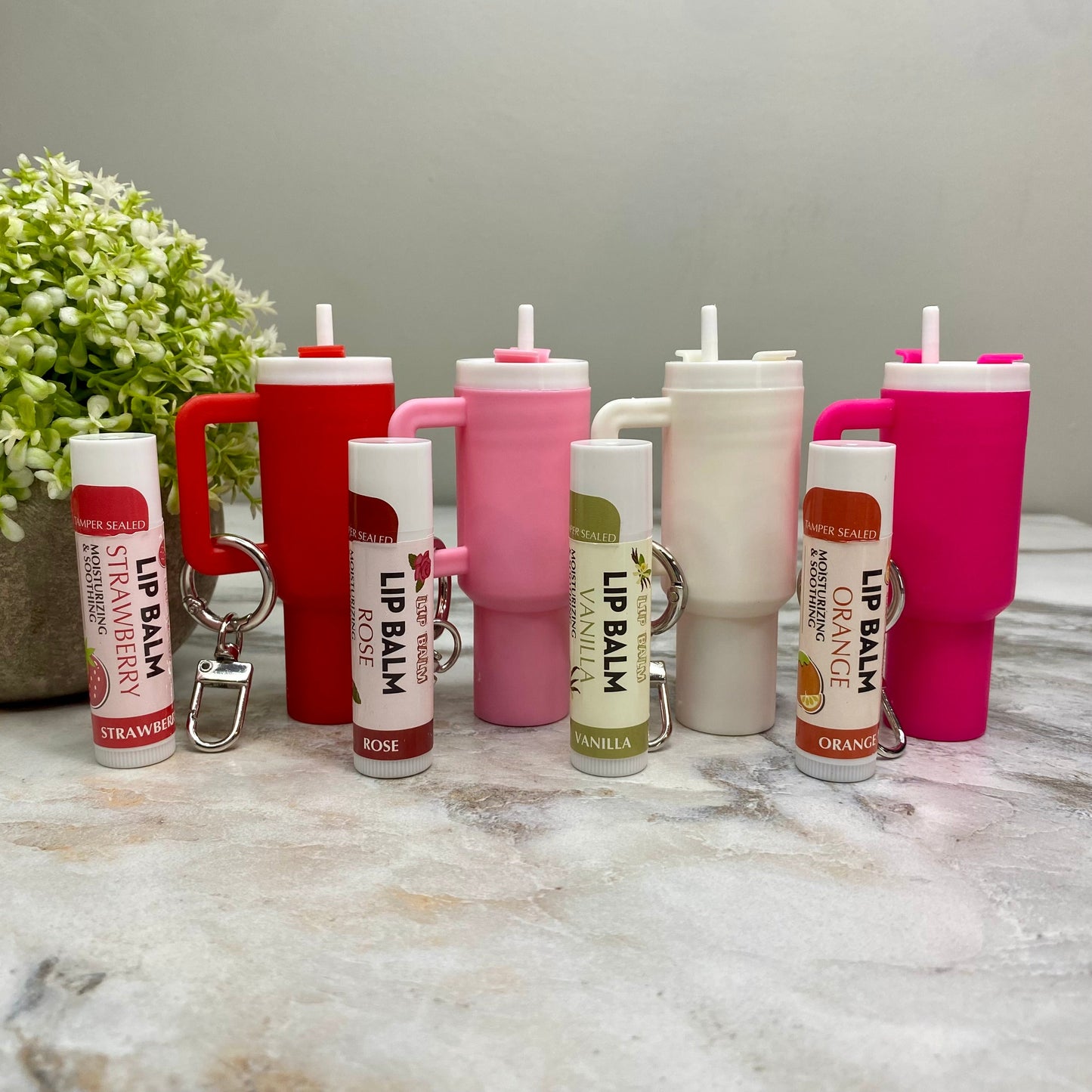 Keychain - Lip Balm Tumbler Asst. Colors