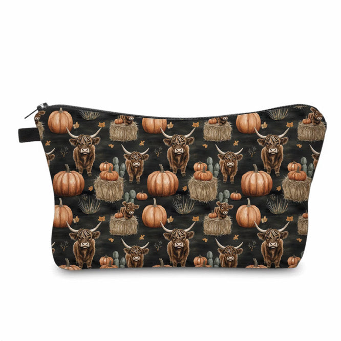 Pouch - Halloween Fall - Pumpkin Highland Cow
