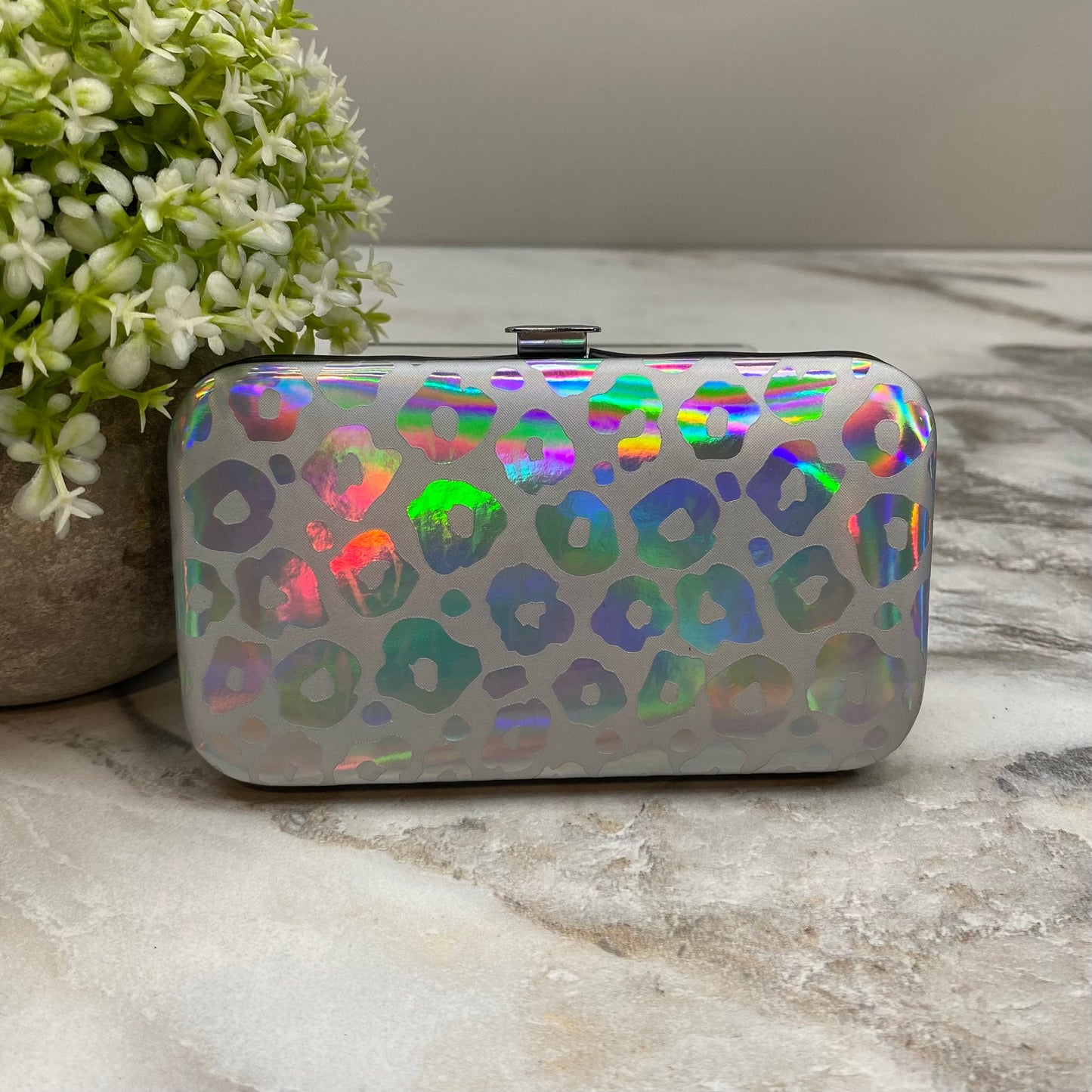 Manicure Nail Case & Set - Holographic Animal Print