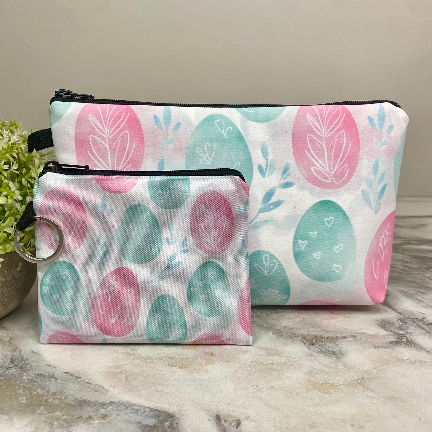 Easter Eggs Pink Mint Pouch Set