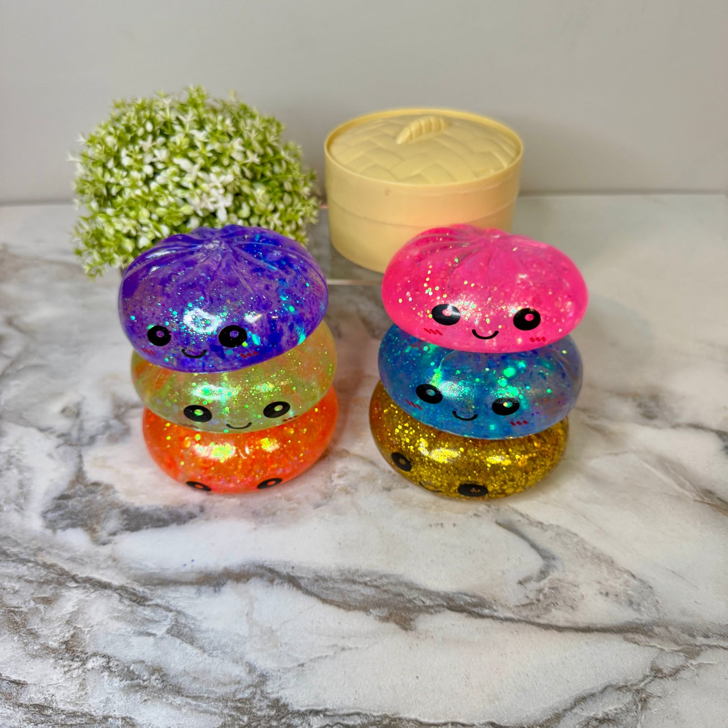Squishy Toy - Viral Dumpling, Slow Rise Glitter - Purple