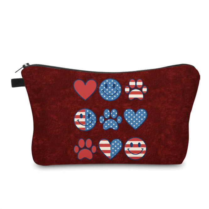 Pouch - America, Paw Heart Flag