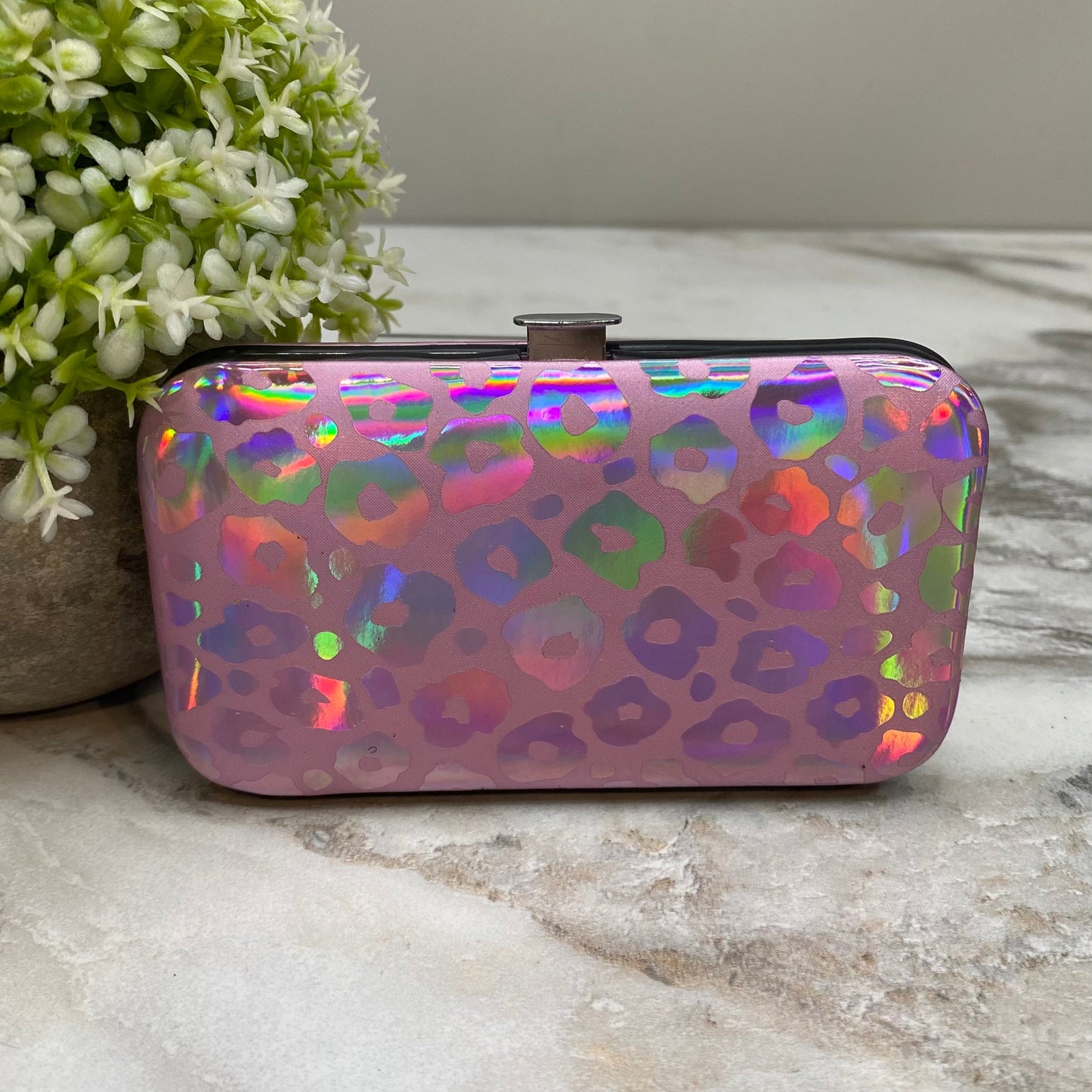 Manicure Nail Case & Set - Holographic Animal Print