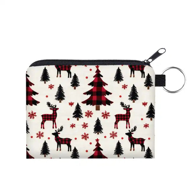 Card & Coin Purse - Christmas Plaid Tree Deer