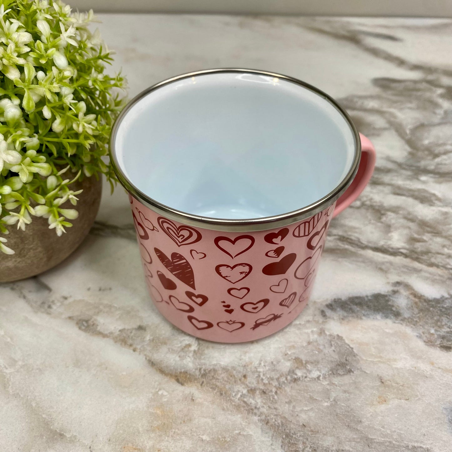 Mug - Valentine’s Day - Pink with Red Hearts #1
