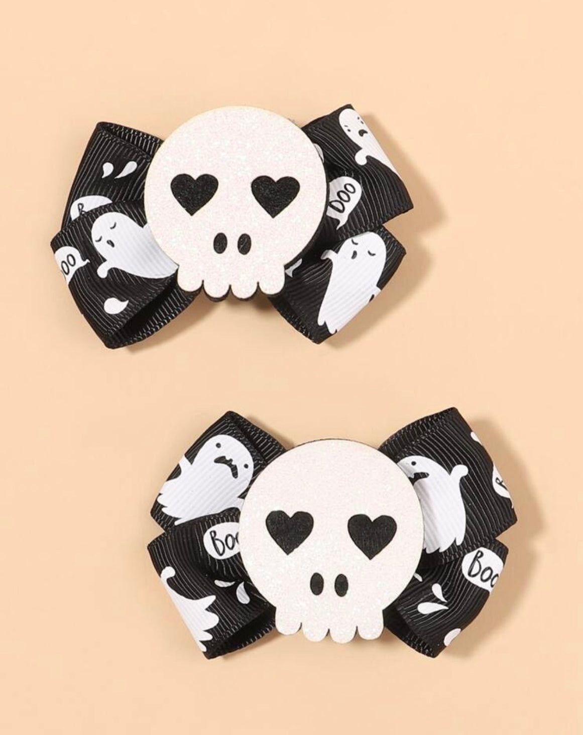 Halloween Hair Clips - Skeleton Bow