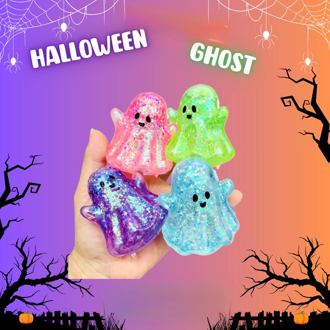 Squishy Toy - Halloween Glitter Ghost
