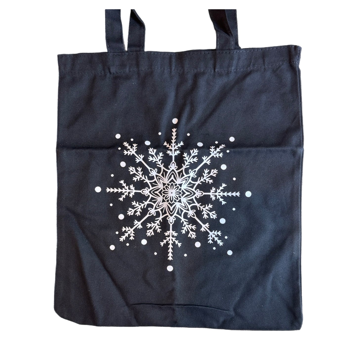 Tote Bag - Holiday - Snowflake on black