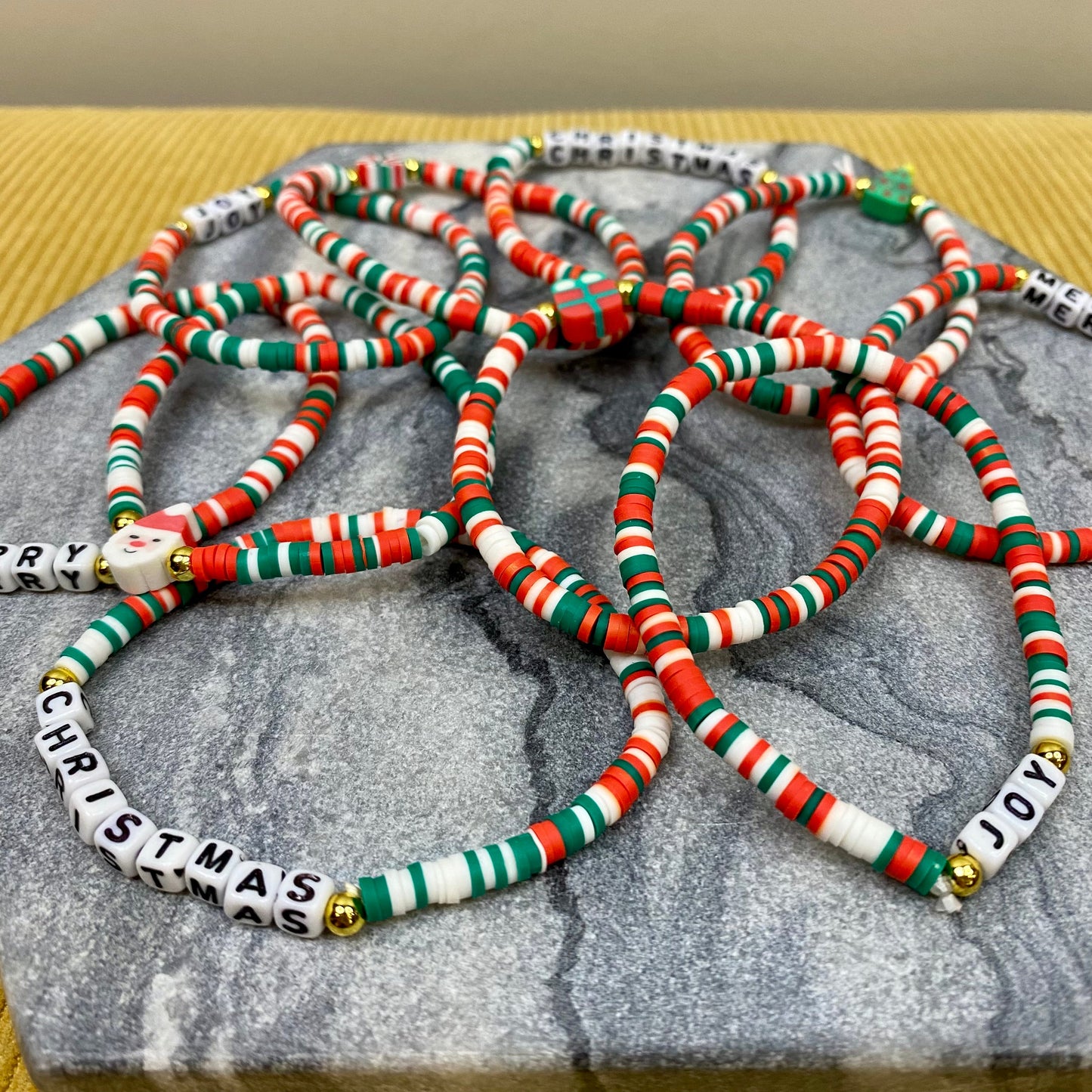 Bracelets - Christmas Clay & Beads - set of 5