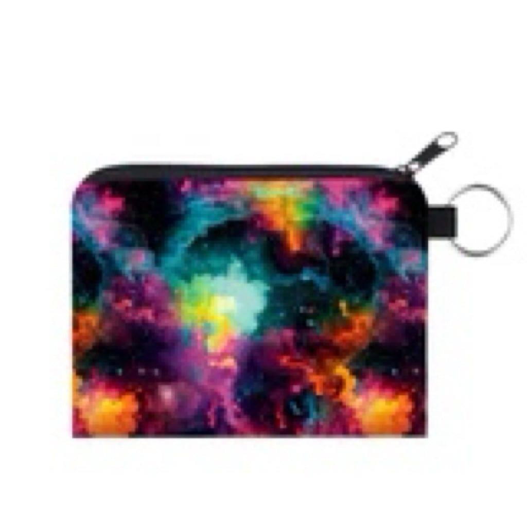 Card & Coin Purse - Galaxy, Green Orange Blue