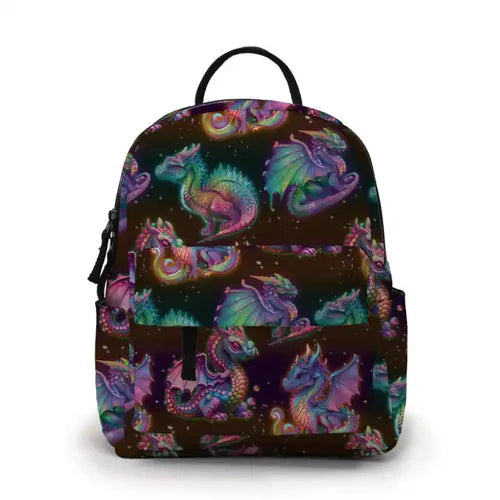 Mini Backpack, Pouch & Coin Purse Set - Rainbow Dragons