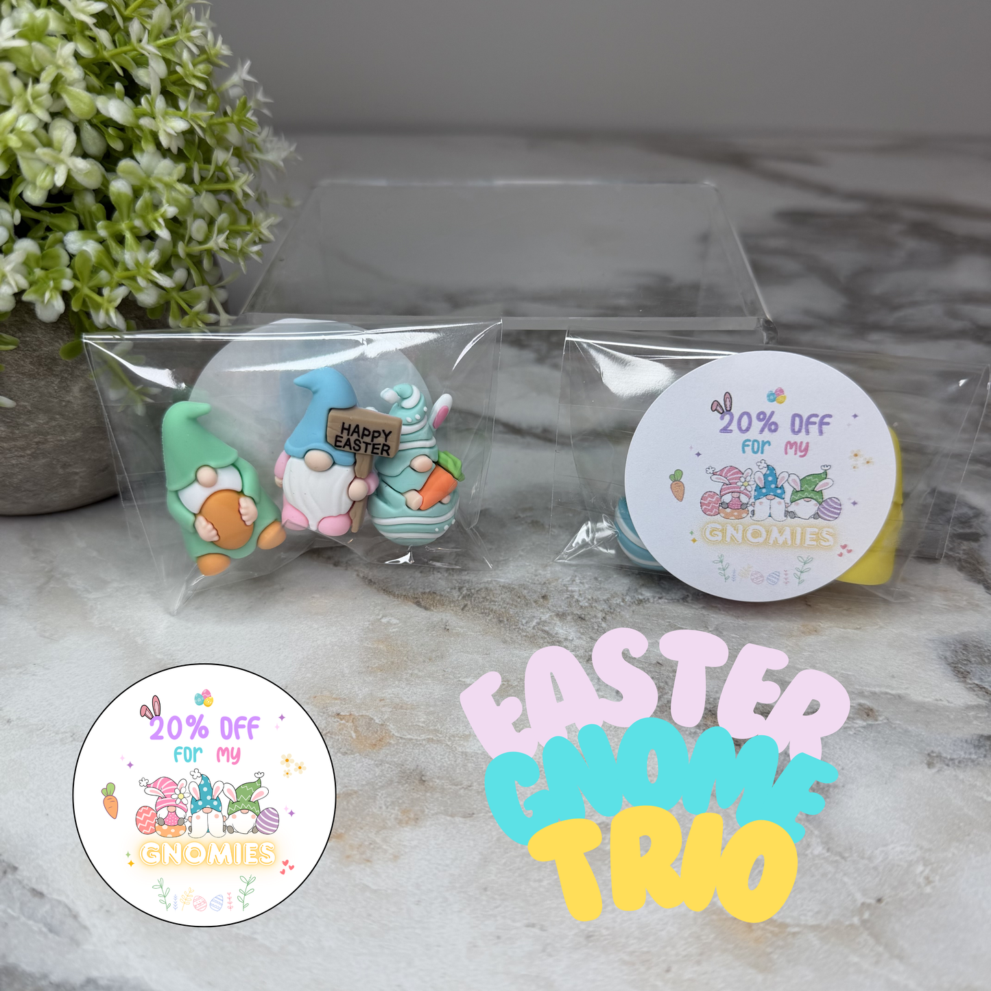 Gnome Figurines - Easter Assortment (3 pack) - 20% off Sticker