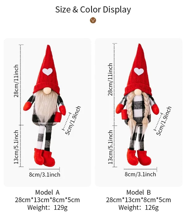 Holiday Gnomes - Hearts & Plaid