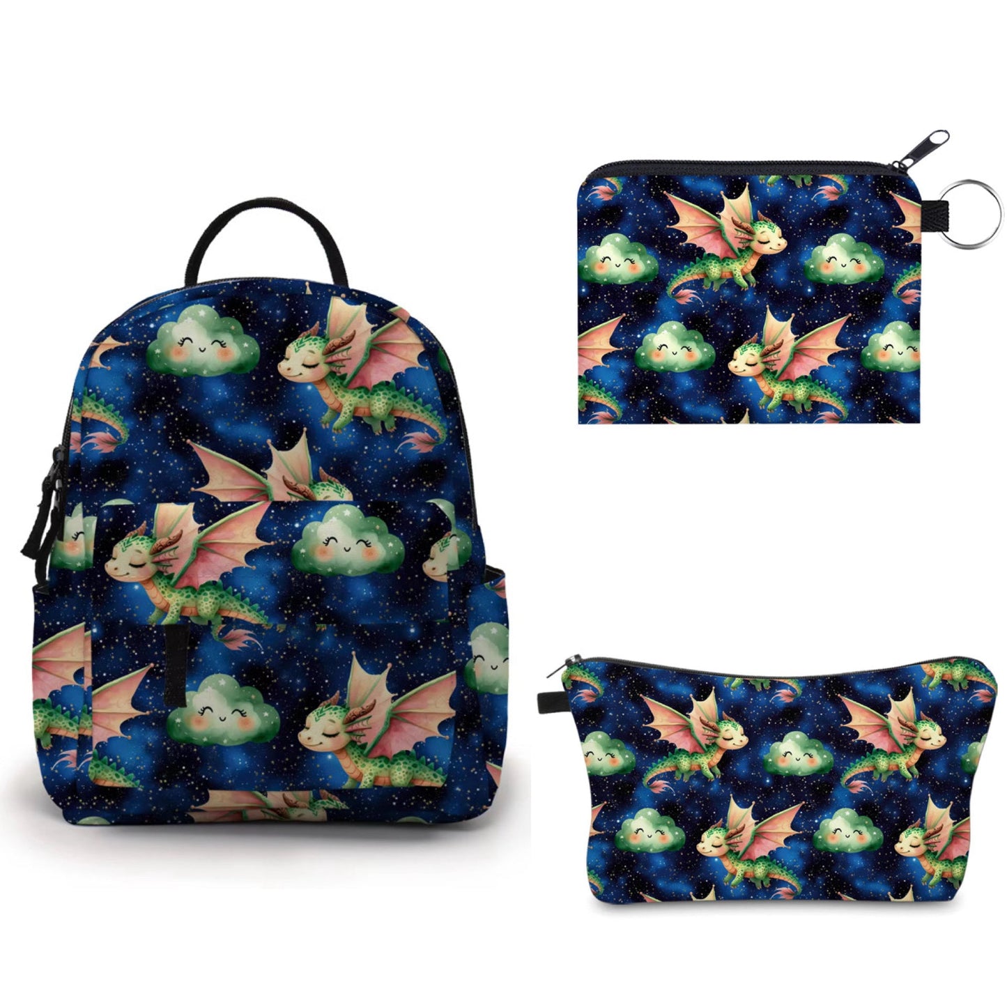 Mini Backpack, Pouch, & Mini Pouch Set - Dragon Cloud