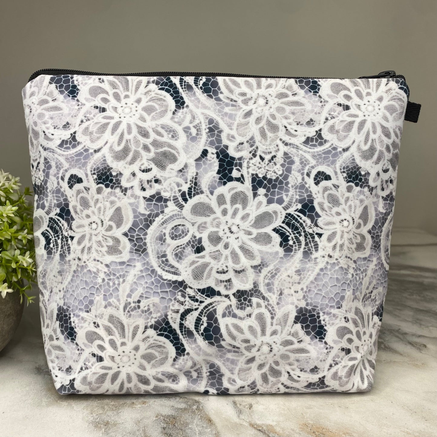 Mini Backpack, XL Pouch, Coin Purse Set - Lace Black Grey