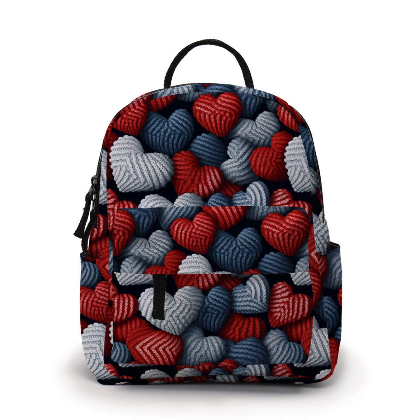 Mini Backpack - Knit Hearts RWB