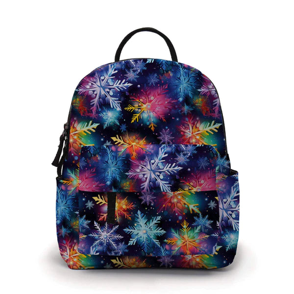 Mini Backpack, Pouch & Coin Purse Set - Holiday 2023 - Bright Rainbow Snowflakes