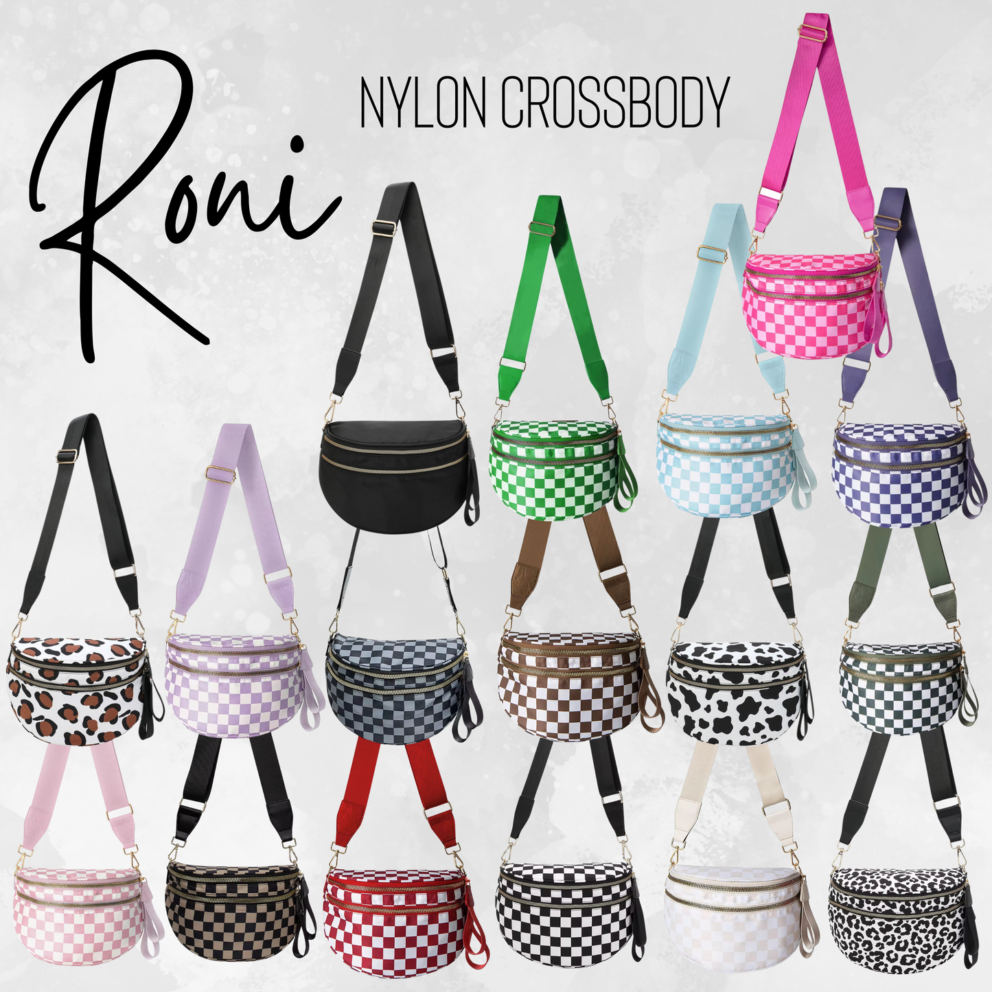 Roni - Nylon Crossbody - Cow - PREORDER
