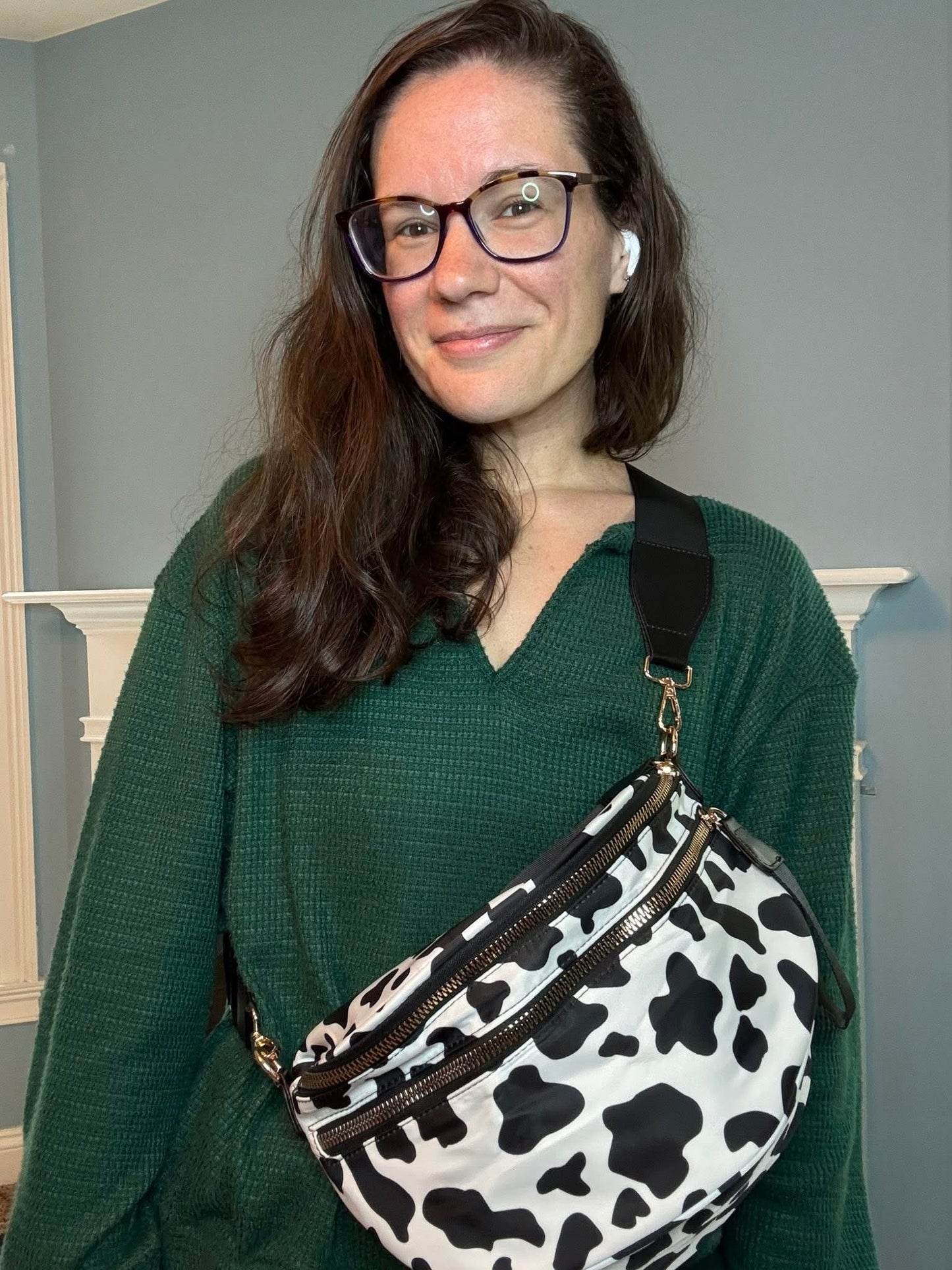 Roni - Nylon Crossbody - Cow - PREORDER