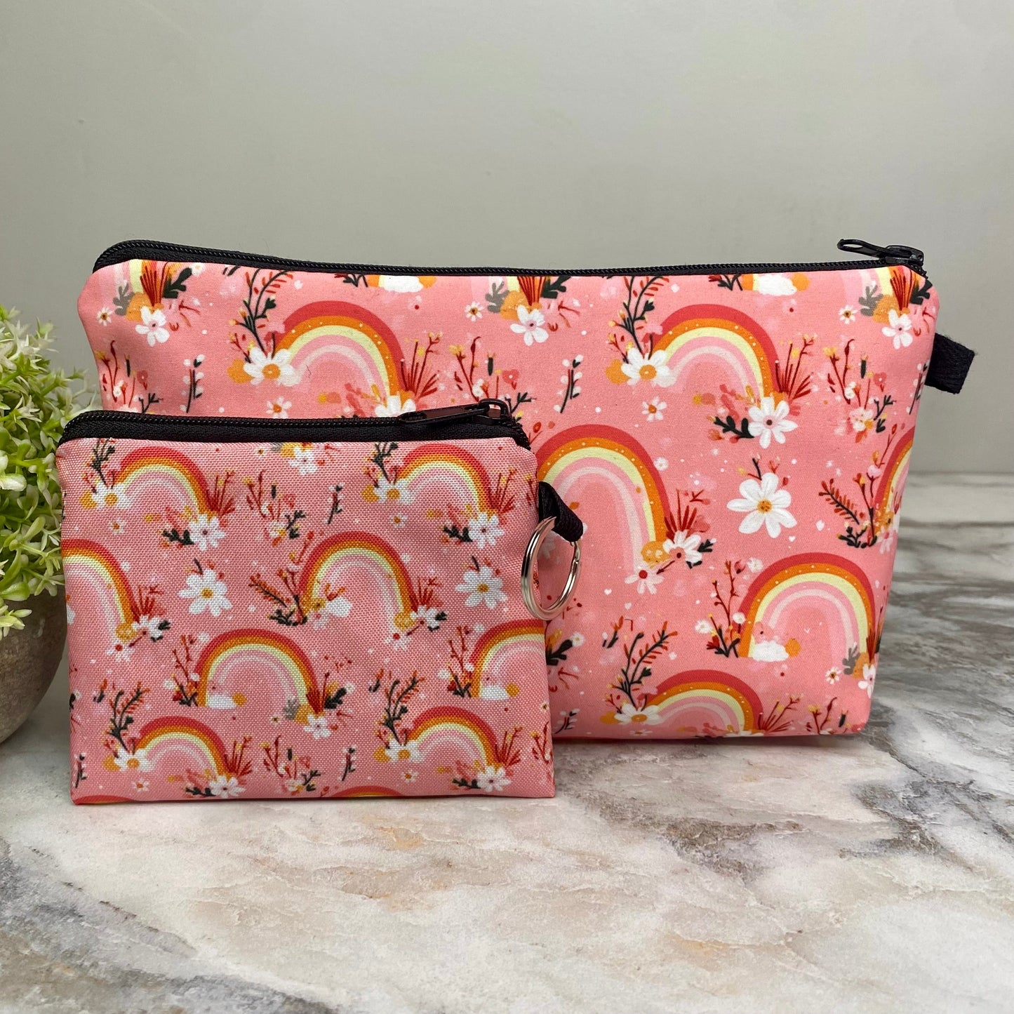 Mini Backpack - Bundled Set - Rainbow Floral Yellow Orange Pink