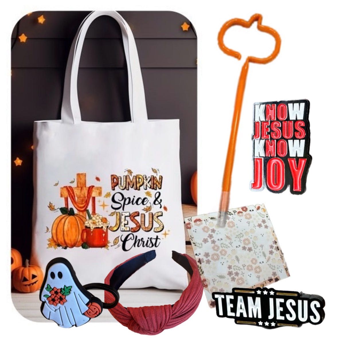 Pumpkin Spice & Jesus Christ Tote Set