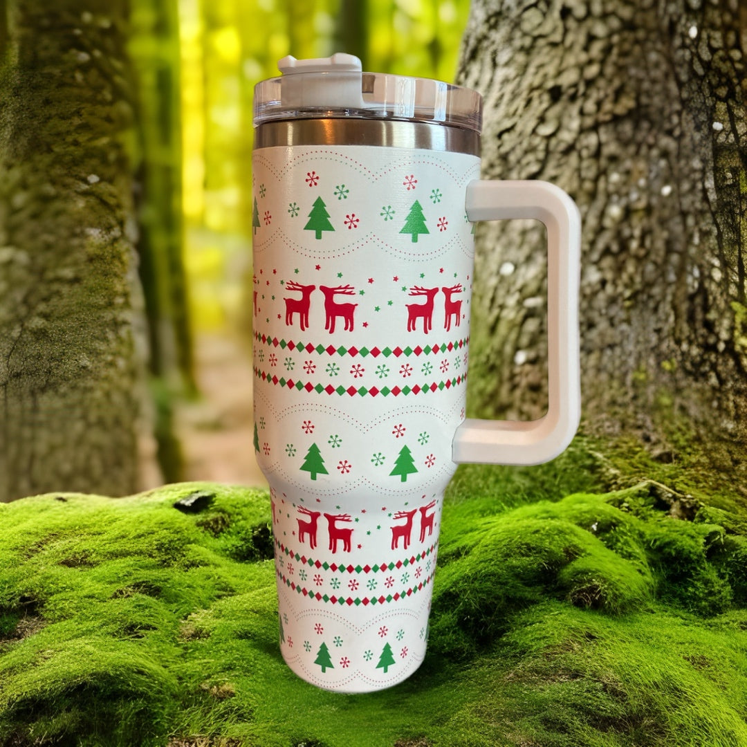 Tumbler - 40oz Reindeer & Trees