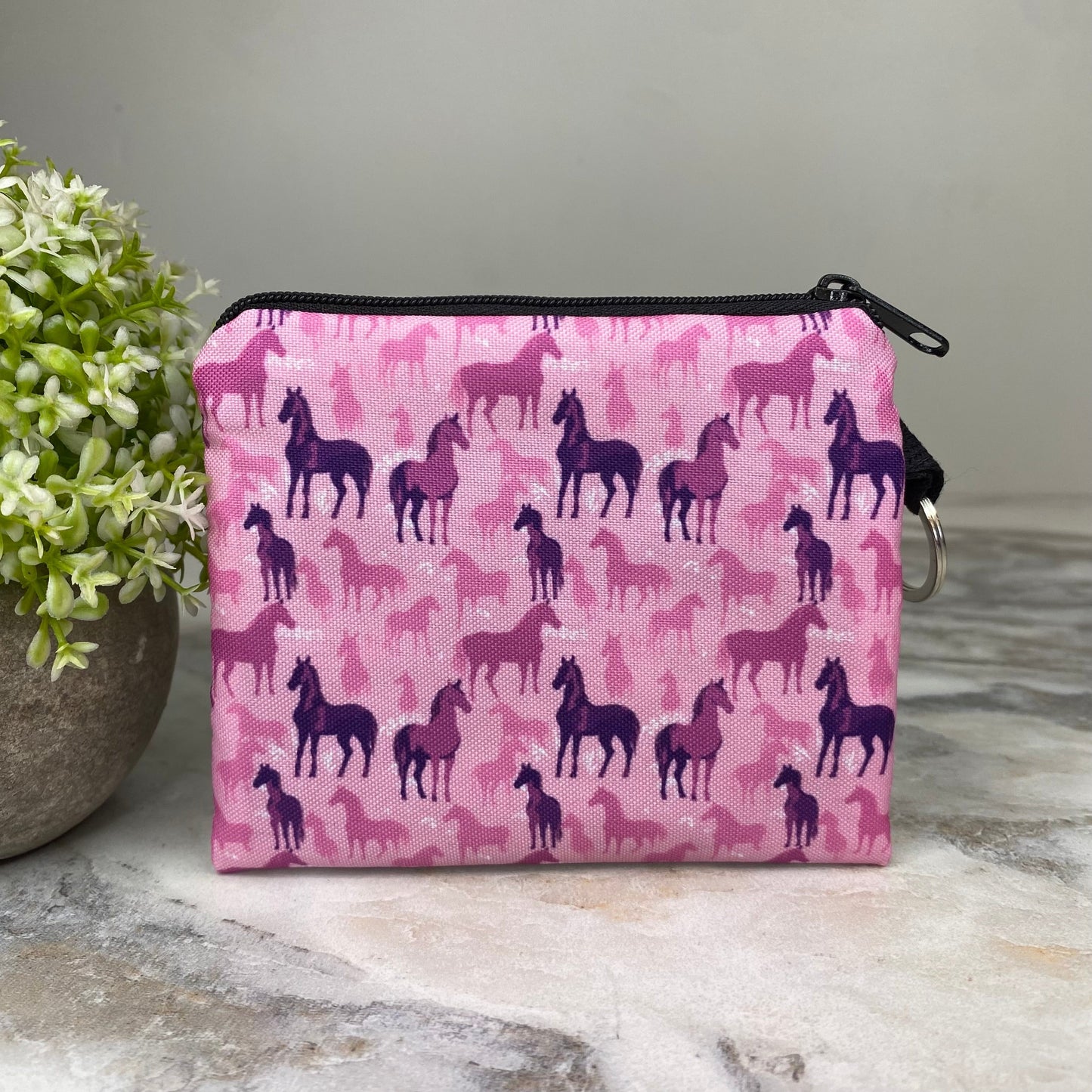 Horse Pink Purple Pouch Set