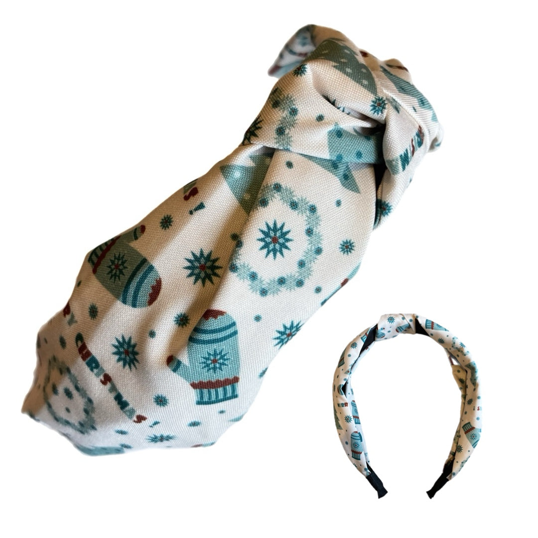 Holiday Headbands - Printed Fabric Top Knot