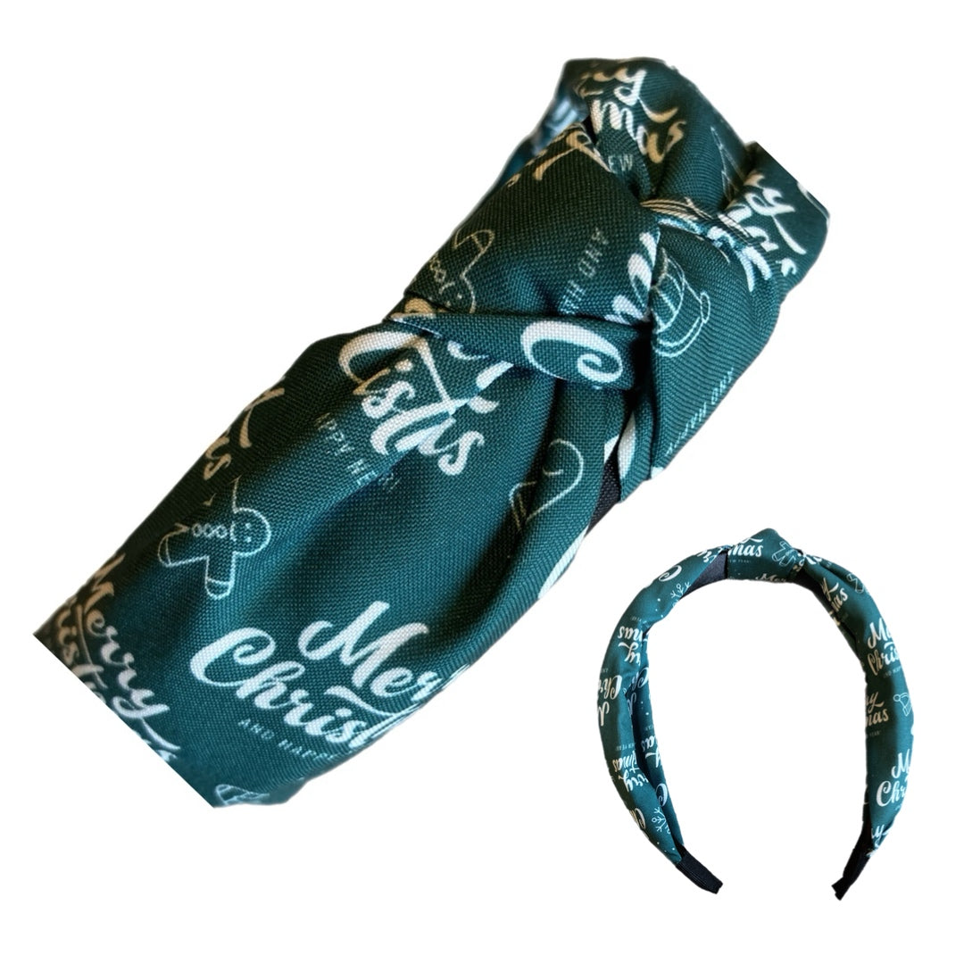 Holiday Headbands - Printed Fabric Top Knot