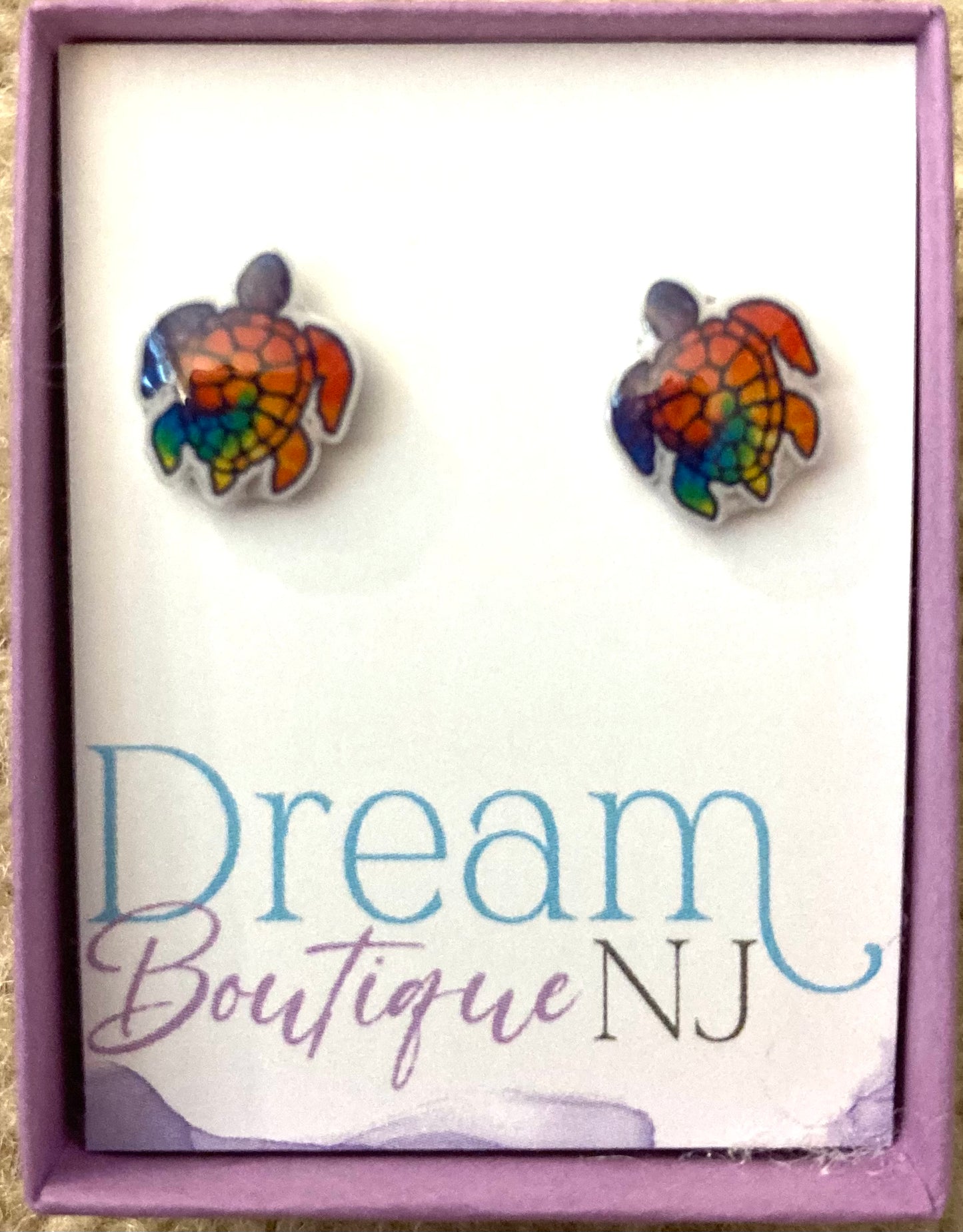 Earrings - Turtle multi-color stud