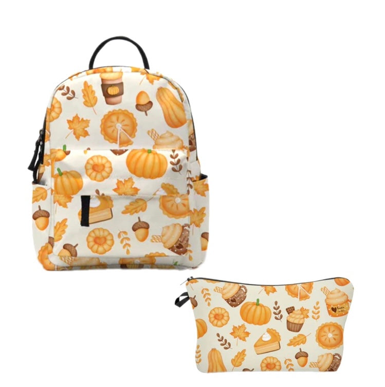 Mini Backpack & Pouch Set - Fall Pumpkin Pie