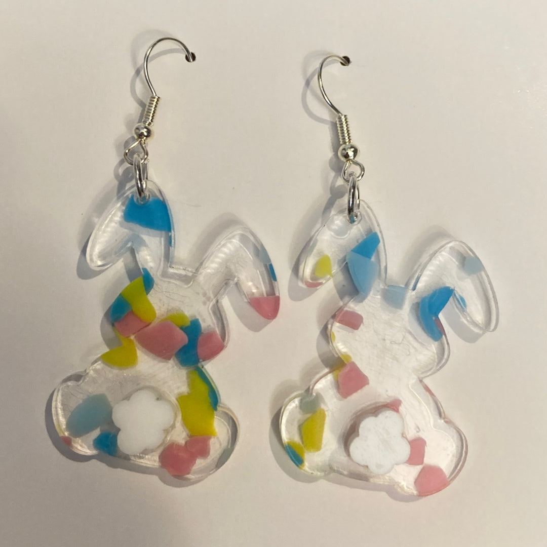 Earrings - Acrylic Bunny w/Tail