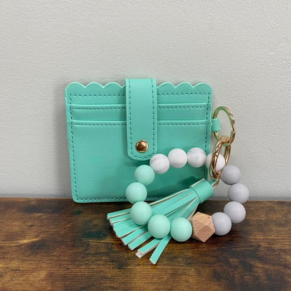 Silicone Beaded Wallet Wristlet