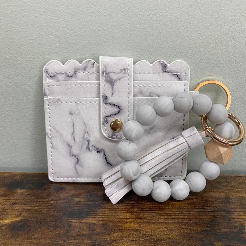 Silicone Beaded Wallet Wristlet