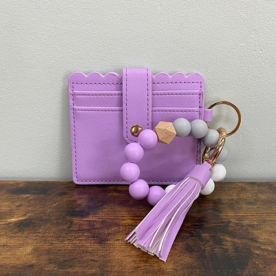 Silicone Beaded Wallet Wristlet