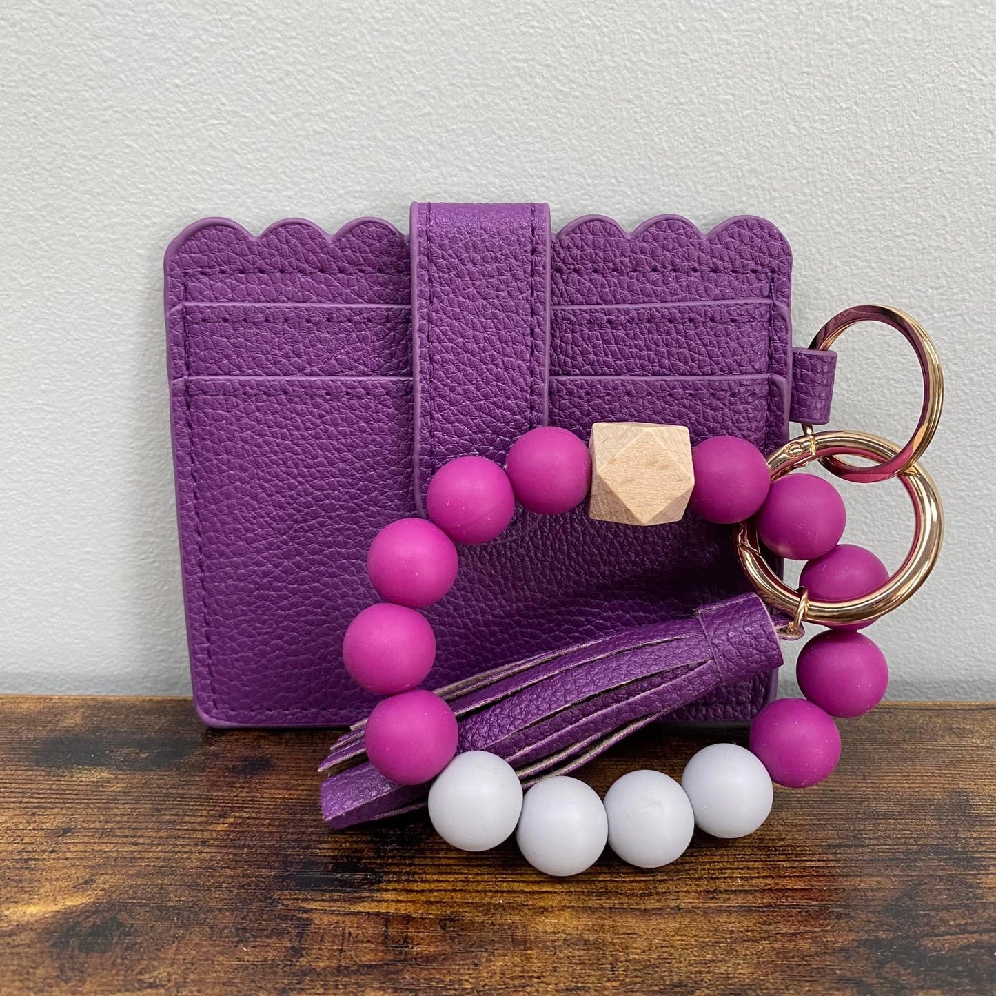 Silicone Beaded Wallet Wristlet
