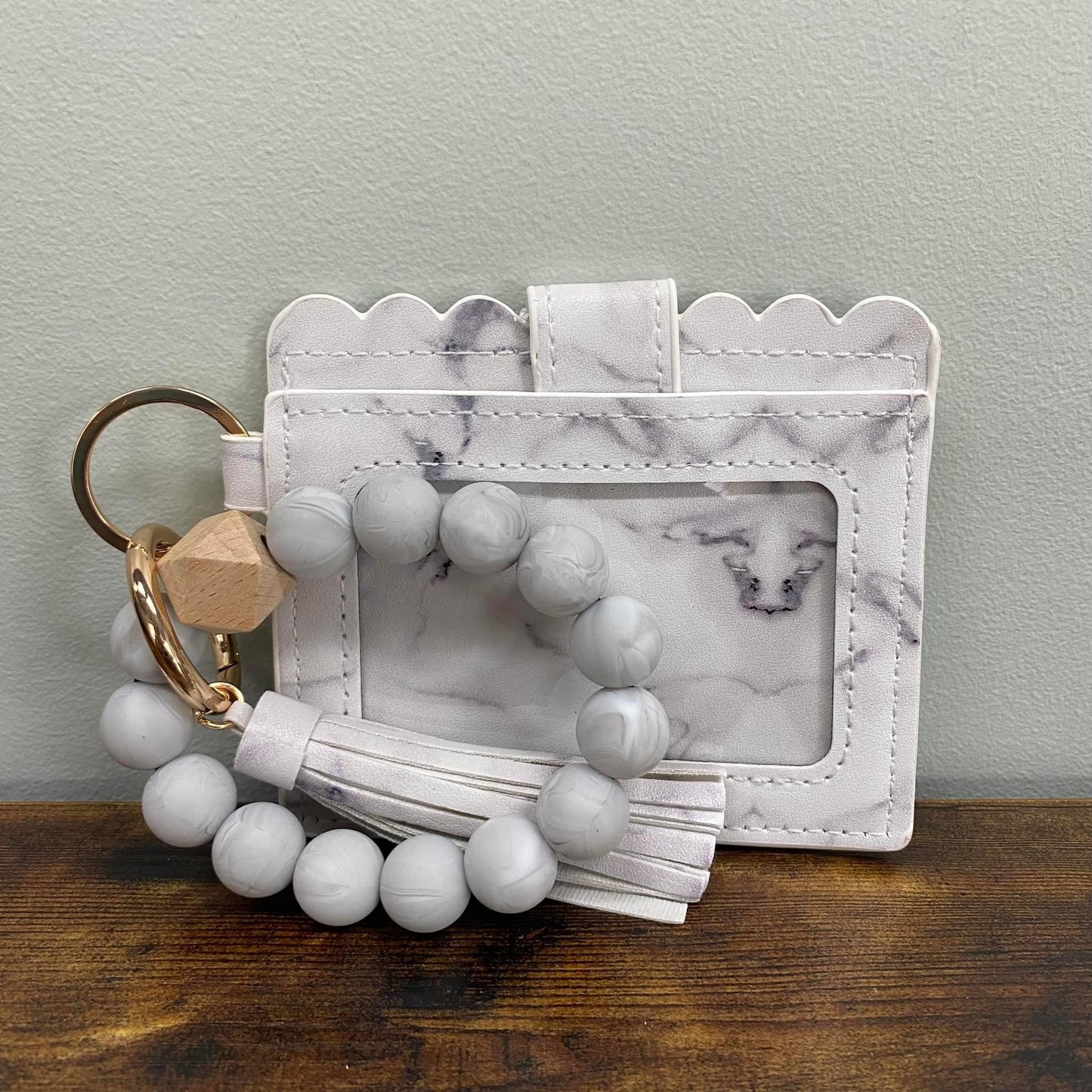Silicone Beaded Wallet Wristlet
