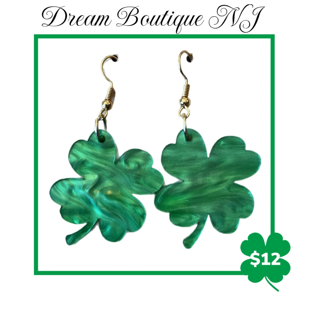 Earrings - Acrylic Shamrock