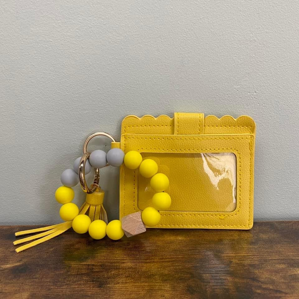 Silicone Beaded Wallet Wristlet