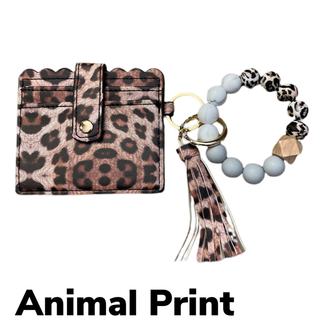 Silicone Beaded Wallet Wristlet