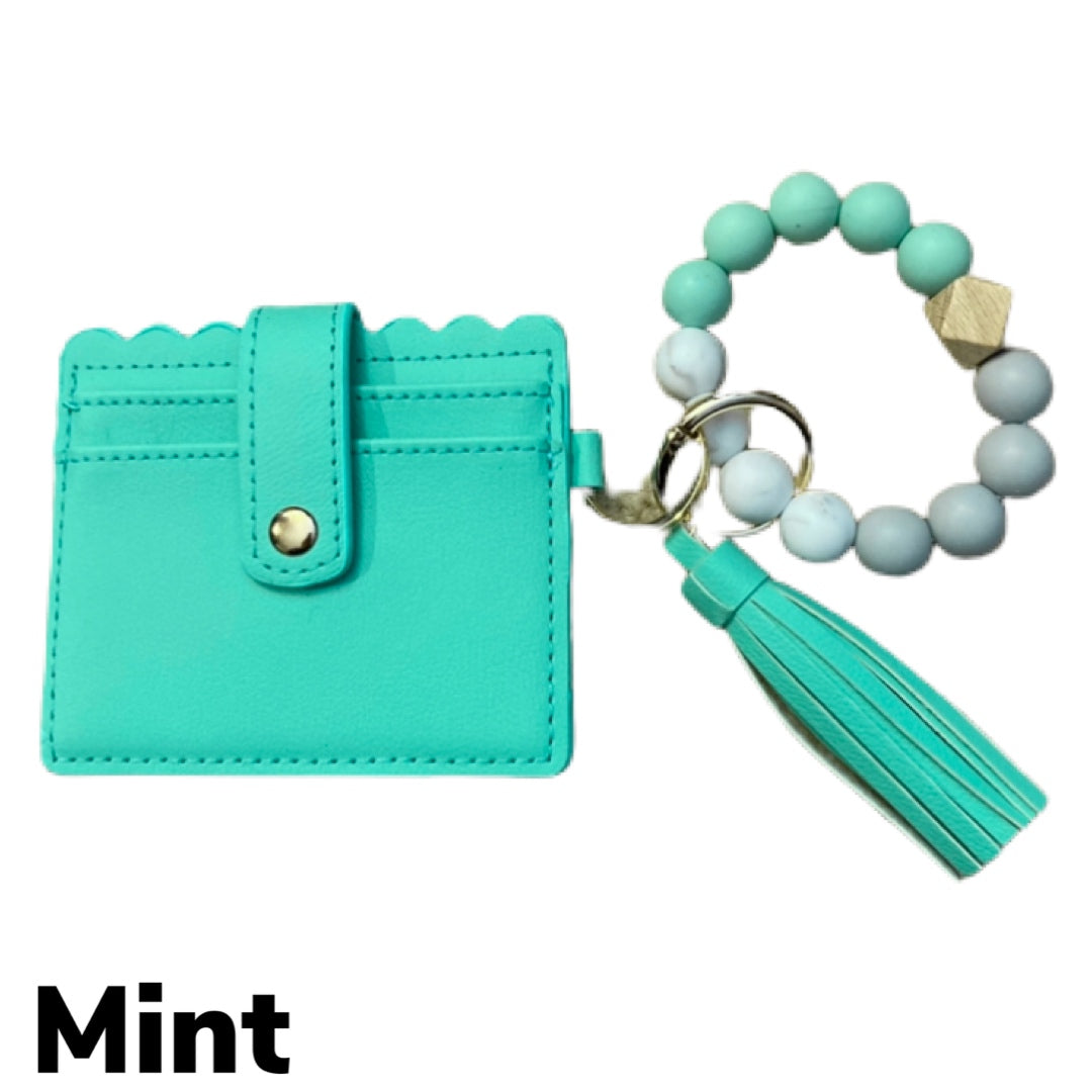 Silicone Beaded Wallet Wristlet