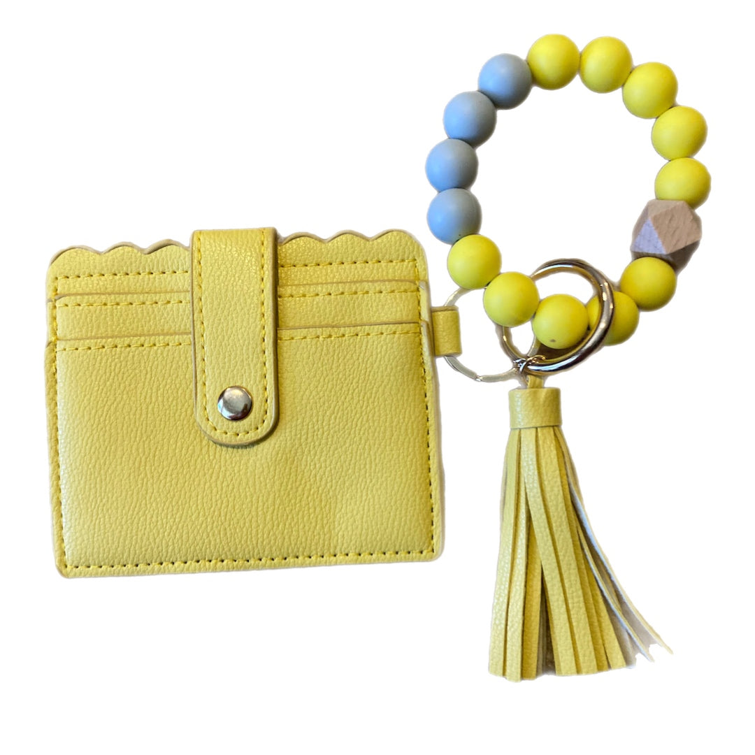 Silicone Beaded Wallet Wristlet