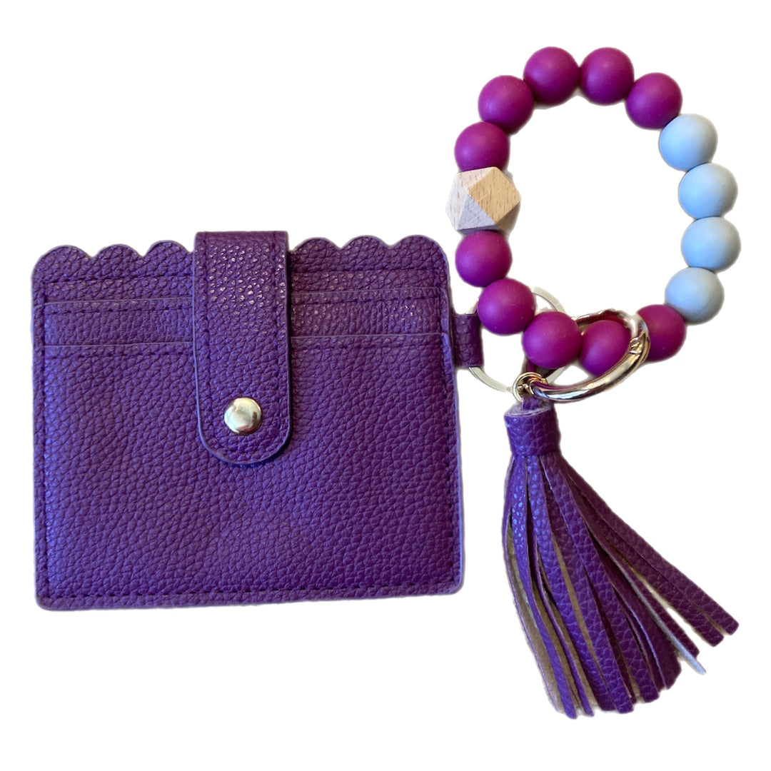 Silicone Beaded Wallet Wristlet