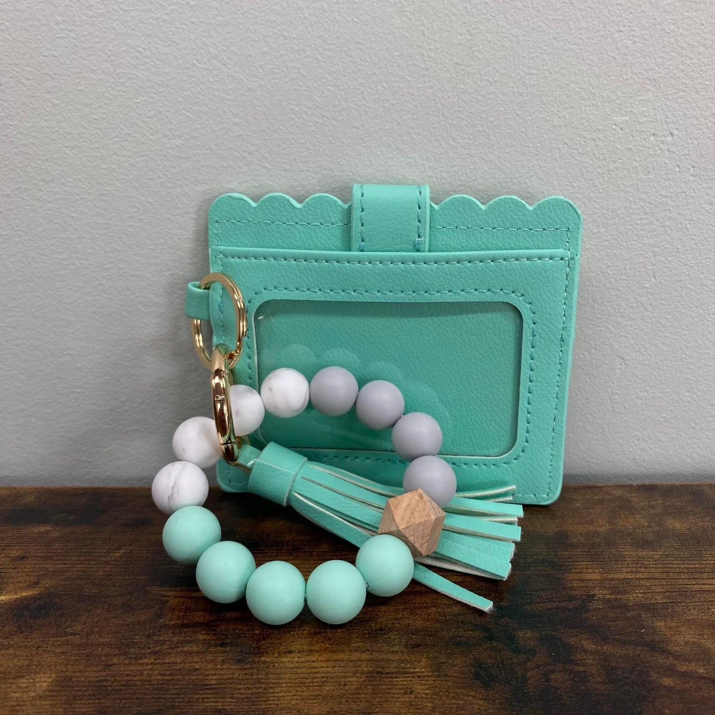 Silicone Beaded Wallet Wristlet