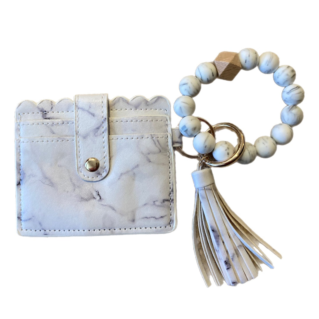 Silicone Beaded Wallet Wristlet