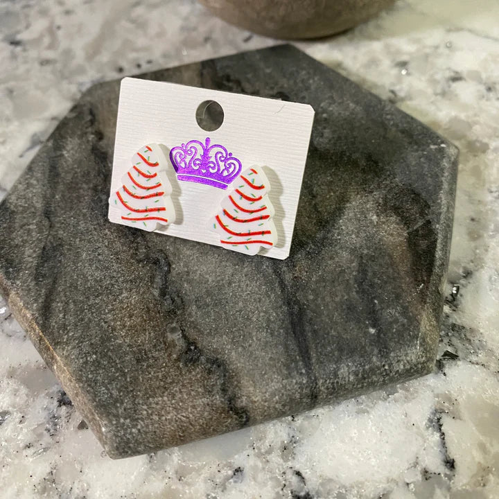 Earrings - Acrylic Christmas Tree Cakes