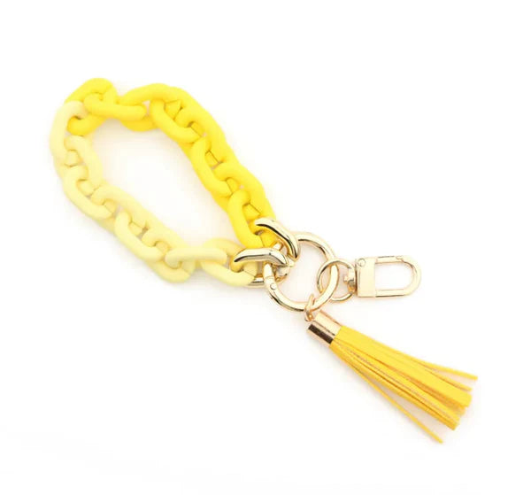 Small Link Keychain Bracelet w/Tassel
