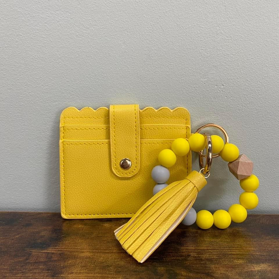 Silicone Beaded Wallet Wristlet